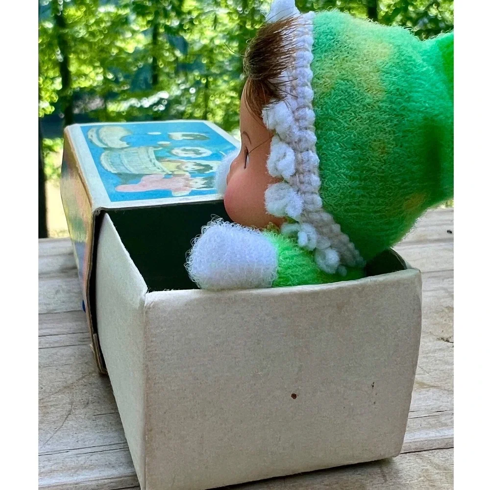 Miniature Doll Little Miss Matchpack 1970s Matchbox Green Elf Outfit Vintage